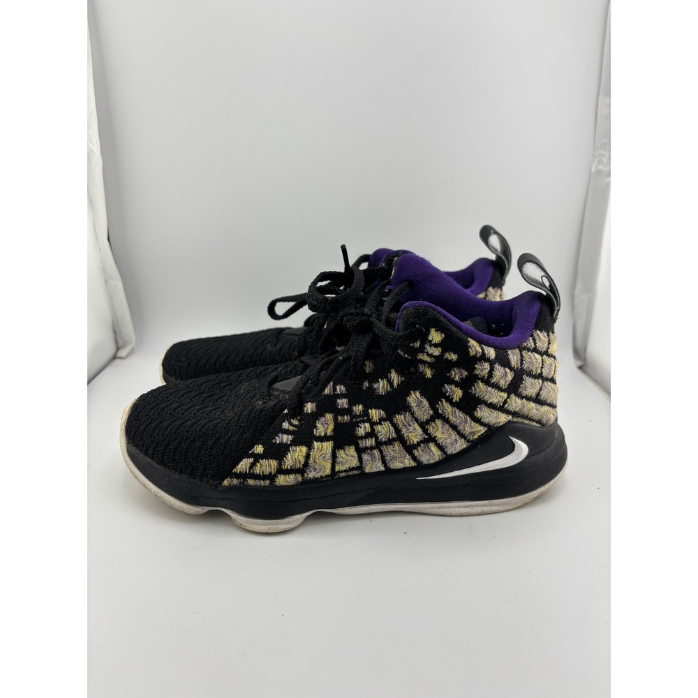 Nike LeBron 15 Low Kids Basketball Shoes Black Gold Purple BQ5595-004 Size 2Y